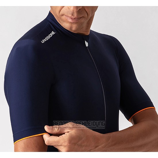 2019 Fahrradbekleidung La Passione Blau Wei Trikot Kurzarm und Tragerhose - zum Schließen ins Bild klicken